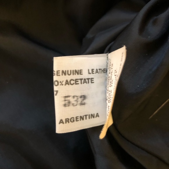 Vintage 1980’s Black Textured Leather Jacket By Comint Argentina Women’s Small - Picture 6 of 8
